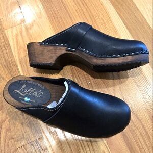Lotta From Stockholm Black Leather Clogs